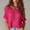 Hot Pink, variant on Women's casual open knit top, short sleeve scoop neck mesh crochet fabric loose fit casual blouse for beach trips poolside and everyday summer styling, White M