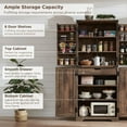 thumbnail image 3 of ACCOHOHO 72" Tall Kitchen Pantry, Farmhouse Storage Cabinet with Barn Doors, Drawer and Adjustable Shelves, Rustic Wood Cupboard for Kitchen, Dining Room, Bathroom, Rustic Brown, 3 of 9