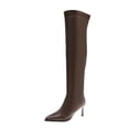 thumbnail image 2 of Viluyesy Over The Knee Boots for Women Stiletto High Heel Pointed Toe Side Zipper Comfortable Faux Leather Dress Shoes Brown Size 7, 2 of 9