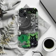 thumbnail image 6 of Trippy Psychedelic Cat Touch Phone Case for iPhone 16 15 14 13 12 11 Pro Plus Mini, 'Escape from Reality' Green & Black Abstract Art, Dual Layer Protective Cover, Gift for Cat Lovers & Aesthetic Fans, 6 of 6