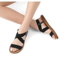 thumbnail image 4 of Sandalia DREAM PAIRS ELENA Negra con Tira Elástica en el Tobillo y Suela Plana, 4 of 5