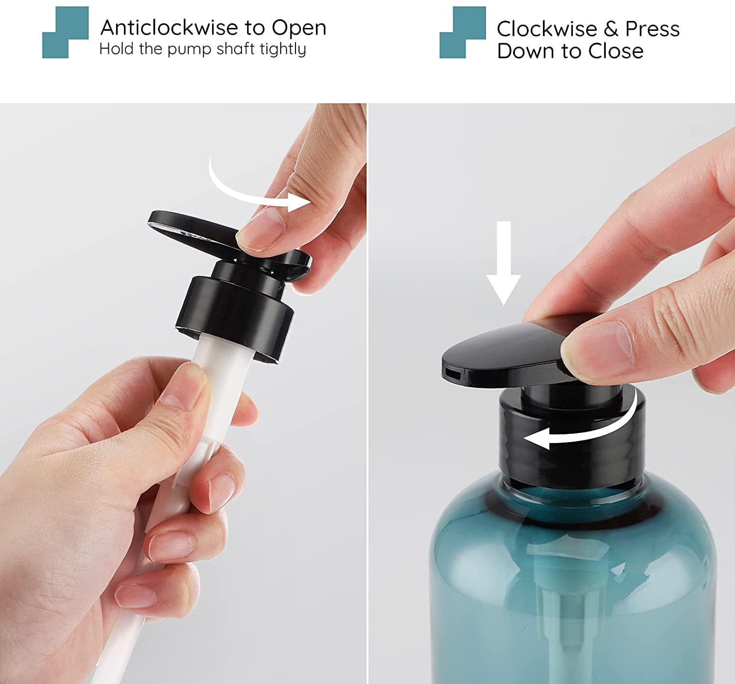 3pcs 300ML Empty Pump Bottle Dispenser Refillable For Storing Shampoo Shower Gel 
