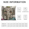 thumbnail image 5 of Qinduosi Throw Pillow Cover Cute Cartoon Elephant and Five on a Flowers Pillow Case Decorative Inches Outdoor Cushion Couch Sofa Pillowcases, 5 of 5