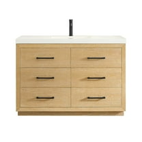 Altair-13 48" Single Bathroom Vanity in White Oak with White Artificial Drop-in Sink