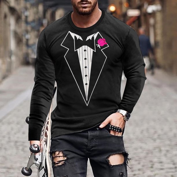 Blusas y camisas de manga larga y cuello redondo, camisetas casuales de moda para hombre, camisetas deportivas con estampado navideño, camisetas de manga larga, blusas de manga larga y cuello redondo,