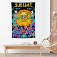 thumbnail image 4 of Sublime Sun Trippy Wall Art Psychedelic Mushrooms Colorful Hippie Tapiz para colgar en la pared para dormitorio 150x130 (Molido) JAMW Sencillez, 4 of 5