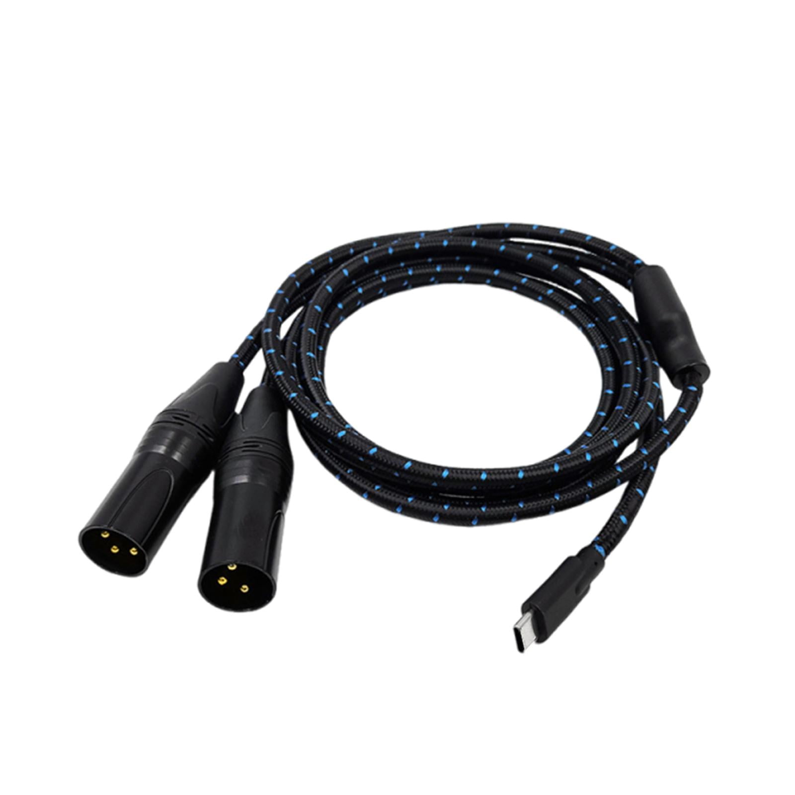 USB C to XLR Cable Audio Adapter Nylon Braided 2m for Podcasters Musicians Amplifier Setup