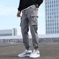 thumbnail image 3 of Pantalones de mono de Color sólido para hombre a la moda, pantalones de chándal informales sueltos, pantalones deportivos para hombre, 3 of 5