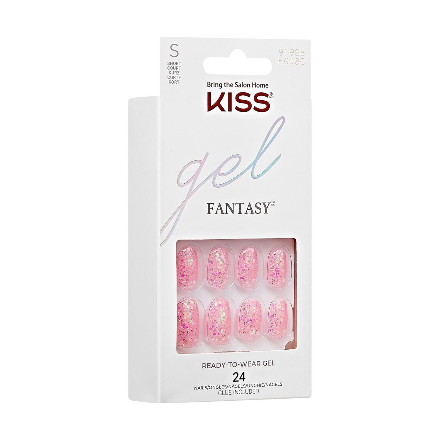 KISS Gel Fantasy - Faux ongles, court, ovale, 24 u. Rebel, Downtown Girl