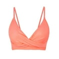 thumbnail image 6 of Bikini Tops for Women Push Up V Neck Adjustable Spaghetti Strap Twist Ruced Front Swimsuit Top Bathing Suit Tops, 6 of 6