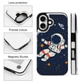 thumbnail image 3 of Compatible with iPhone 11 12 13 mini 14 15 16 Pro Max Plus Wallet Case with Card Holder, PU Leather Kickstand Card Slots Case ( Astronaut Planet, iPhone 11 Pro Max), 3 of 7