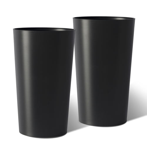 Chak’s Choice 2 Pack Tall 21.7 in Planters for Outdoor Plants Modern Tall Square Planter Box Indoor Outdoor Porch Patio Flower Pot for Garden, (Black)