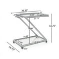 thumbnail image 5 of Christopher Knight Home Caraway Modern Iron and Glass 2 Tier Bar Cart, Silver, 5 of 10