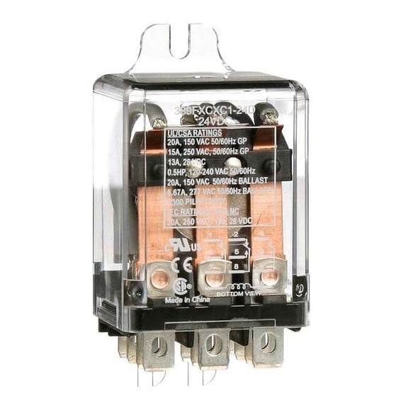 Flange Mount, Enclosed Power Relay, Octal, 20 A, 11 Pins, Quick Connect