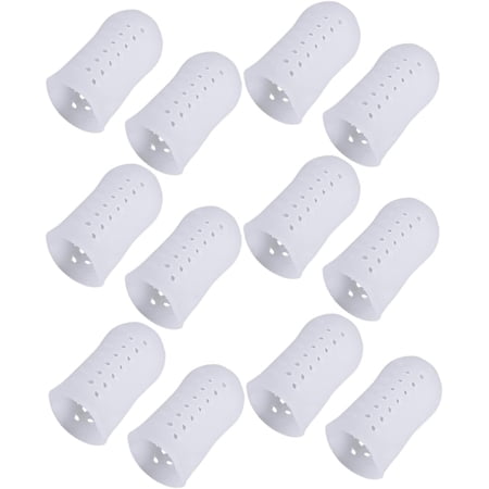 6 Pairs/12pcs Gel Toe Cap Toe Separators Gel Hammertoe Tubes Silicone Gel High Heel Protectors Protection Tools Anti-Friction Toe Cover Costume Accessories Finger Cot Corn White