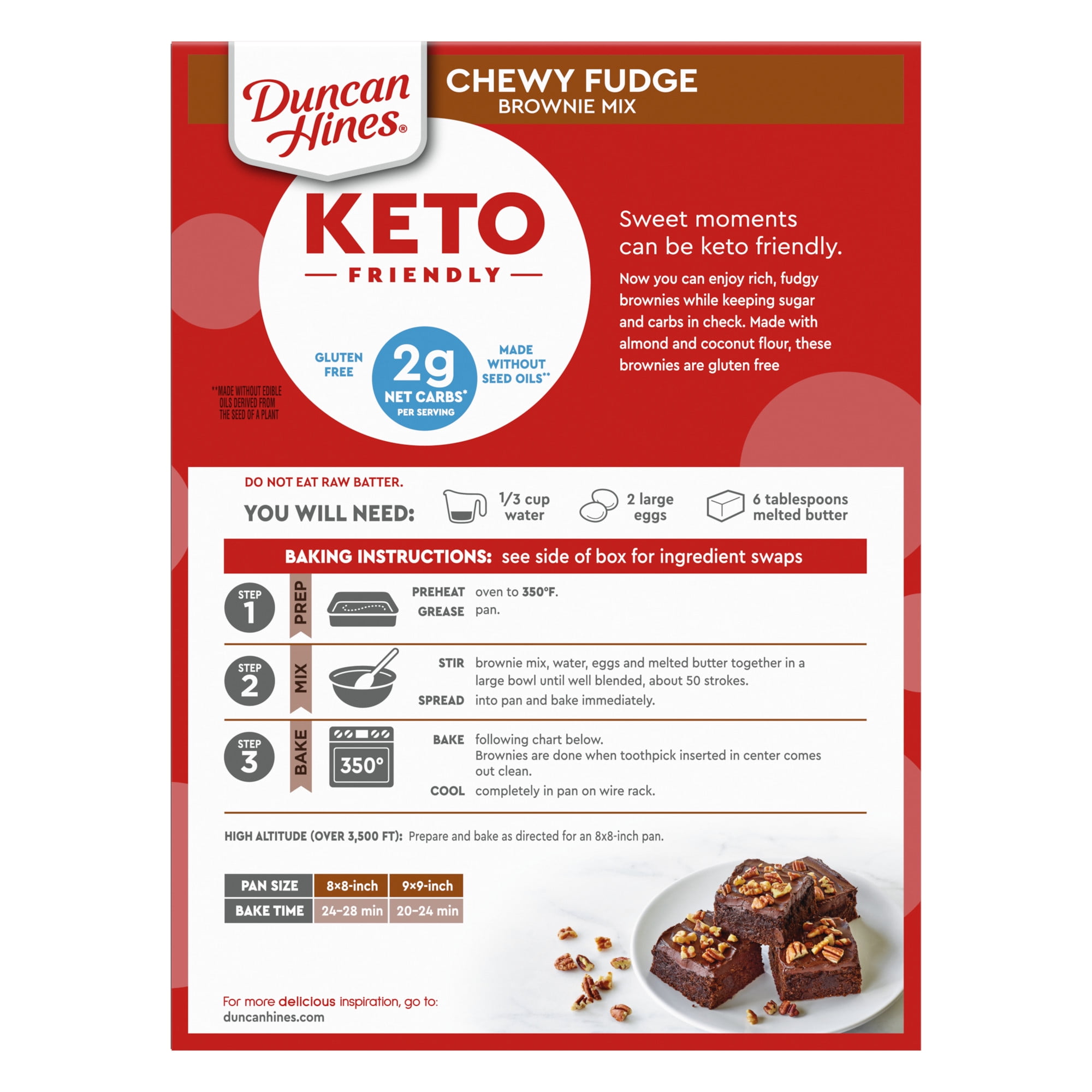 Duncan Hines Keto Friendly Brownie Mix, Chewy Fudge, 10 oz.