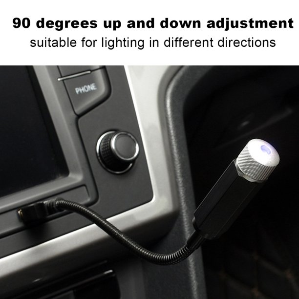 Luz de Cielo Estrellado para Techo de Coche, Proyector de Ambiente Románnico USB Ajustable, Lámpara decorata, Luz azul Púrpura, Aleación de aluminio para el interior del