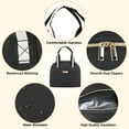 thumbnail image 4 of Jessica Simpson Women's Insulated Reusable Cooler Lunch Bag Tote with 1 Food Container for Work, Travel, Commute, Recreation, Beach and Picnic in Black, 4 of 9