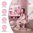 thumbnail image 6 of Floseru Kids Desk and Chair Set, Height Adjustable Toddler Desk and Chair Set, Children Study Table Chair Set with Sitting Corrector, Kids Art Desk with Storage and Drawers for Bedroom Reading, 6 of 8
