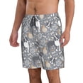 thumbnail image 2 of Kdxio Cute Dog And Flowers Pattern Mens Casual Shorts - Drawstring Summer Beach Sports Shorts for Men, 2 of 9