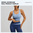 thumbnail image 4 of Women's 2 Piece Color Block Workout Set, Sports Bra and High Waist Leggings, Yoga Gym Pilates Outfit, 4 of 10