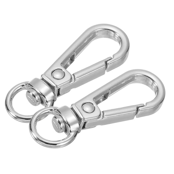 10Pcs Swivel Lobster Clasps, Zinc Alloy Classic Swivel Trigger Snap Hooks, Push Gate Snap Hook Bag Clips for Lanyard DIY Crafts Making (3/8", Silver)