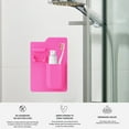 thumbnail image 3 of Holder - Silicone Toiletry Organizer, Shower & Bathroom Accessory - Features Silicone-Grip Technology, Removable & Reusable,pink,pink，G48551, 3 of 5