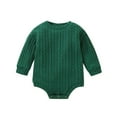 thumbnail image 1 of GPOECD Boys Girls Long Sleeve Solid Pullover Romper Sweatshirt Bodysuits Clothes Long Sleeve Rompers for Green-e,0-3 Months, 1 of 6