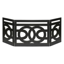 Freestanding Wood Pet Gate 3-Panel Tri Fold Dog Fence - " Wide x 19" High - Portofino Black