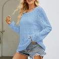 thumbnail image 2 of XuJwPNcy Sweaters for Women Crochet Scoop Neck Pullover Tops Casual Long Sleeve Shirts Knit Sweater Top Fall, 2 of 5