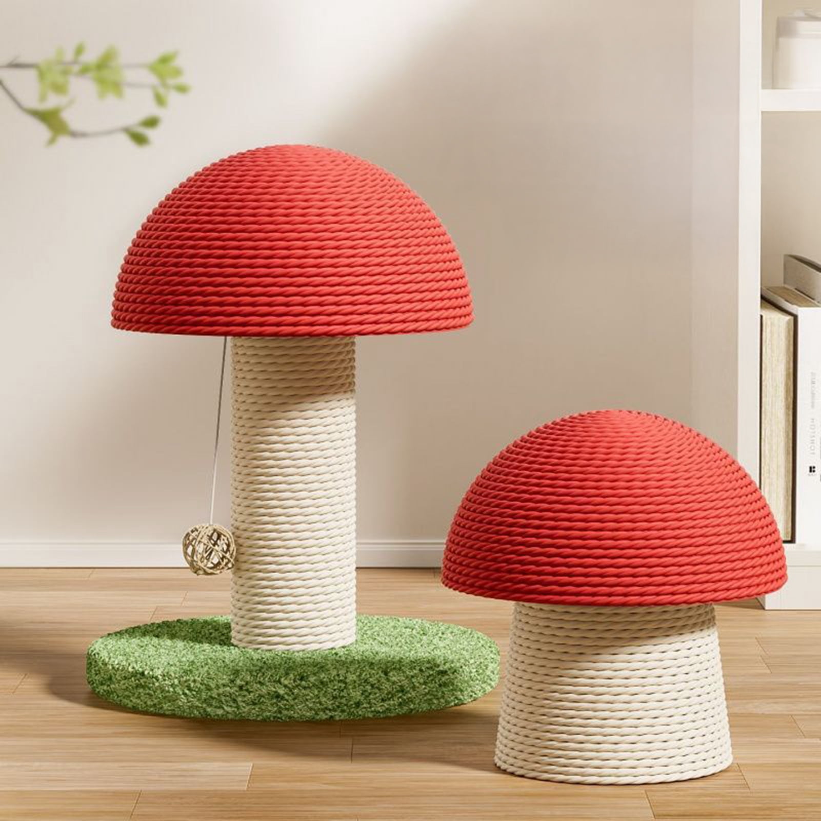 YIFAEUX Mushroom Cat Scratching Post Sisal Rope Mushroom Cat Scratcher Interactive Vertical Cat Climbing Tree And Scratching Toy for Indoor Kittens Adult Cats