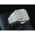 thumbnail image 2 of Forever Jewels 3Ct Round Cut Moissanite Men Cluster Pinky Ring 14k White Gold Plated, 2 of 5