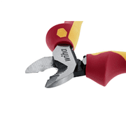 Wiha Tools Insul. Industrial Serrated Edge Cable Cutters 8 OAL. Industrial brushed finish. Two component ergo cushion grips.