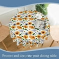 thumbnail image 6 of Round Tablecloth 60 Inch,Sunflowers and Butterflies Waterproof Table Cloth Cover Decorative for Party Holiday Dinning Tabletop Home Décor, 6 of 6
