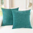 thumbnail image 1 of HAYANDecorative Couch Throw Pillow Covers 18 X 18 Inches Pack of 2 Cozy Chenille Cushion Cases for Sofa Bed Living Room Home Teal, 1 of 1