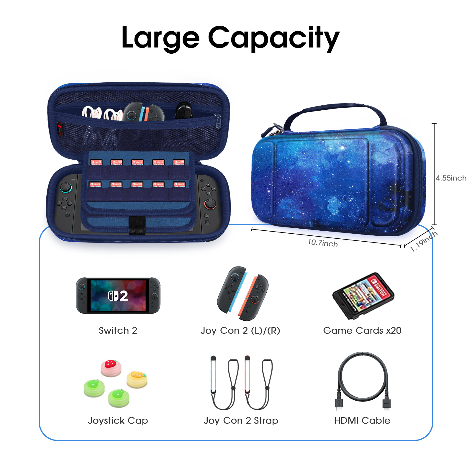Fintie Nintendo Switch 2 Carrying Case, Starry Sky photo 3