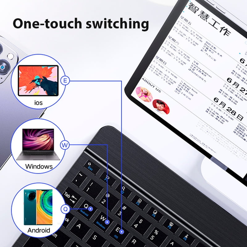 Portable Wireless Bluetooth Keyboard For Android IOS Windows Ipad Tablet Keyboard And Mouse Tablet Accessory Mini Keyboard