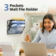 thumbnail image 6 of INTIGE 3 Tier Metal Wall File Holder, Hanging File Organizer for Papers & Folders, Black, 6 of 7