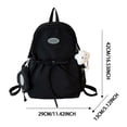 thumbnail image 4 of FUZHIQ Bow Drawstring School Backpack with Cloud Plush Pendant for Ages 3rd 4th 5th 6th Grade Simple Solid Color Side Pouch Bookbag, Purple, 4 of 7