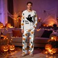 thumbnail image 6 of Family Matching Pajamas Halloween Pumpkin Print Long Sleeve Crewneck Tops and Pant Set for Men Satin 2 Pcs Sleepwear - Man, 6 of 9