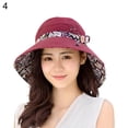 thumbnail image 2 of SPRING PARK Women Summer Double Side Floral Solid Color Beach Travel Bowknot Wide Brim Sun Hat Reversible Foldable Cap, 2 of 7