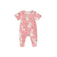 thumbnail image 1 of Seyurigaoka Baby Boy Girls Easter Jumpsuit Round Neck Bunny Print Toddler Short Sleeve Casual Romper Pants, 1 of 7