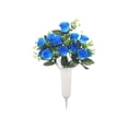 thumbnail image 2 of Roiihwy Artificial Cemetery Flowers for Grave Outdoor, Silk Floral Arrangement Fake Rose Flowers Memorial Flowers for Grave Vase Outdoor Table Decor, 2 of 6