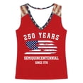 thumbnail image 5 of Womens Tank Top Independence Day Casual Print Sleeveless Summer Blouse America 250 Shirt L, 5 of 6