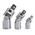 thumbnail image 1 of Juego de 3 piezas de dados de impacto con junta universal, adaptador de accionamiento giratorio, reductor de acero Cr-v, acabado cromado plateado, 1/4, 3/8, 1/2 (6,3 mm/10 mm/12,5 mm), 1 of 4