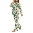 thumbnail image 2 of FOR U DESIGNS Christmas Tree Pajama Sets for Women 2 Piece Button Down Long Sleeve Button Up Pajamas Long V-neck for Women Size 2XL Jogger Loungewear with Pockets, 2 of 7