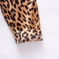 thumbnail image 2 of REDARER Boys Girls Leopard Print Satin PJs Lapel Short Sleeve Button Top Matching Elastic Shorts Soft Silky Summer Sleepwear Set,0-12 Months, 2 of 7