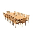 thumbnail image 4 of Grade-A Teak Dining Set: 12 Seater 13 Pc: 118" Mas Rectangle Trestle Leg Table And 12 Aspen Stacking Arm Chairs Outdoor WholesaleTeak #51AP2513, 4 of 4