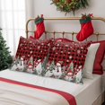 thumbnail image 6 of Outdoor Pillow Covers Waterproof Pillow Cases Protector Christmas Trees Snowmen Squirrels Pillowcase Pack of 2 Red Black Plaid Throw Cushion Case for Pation Furniture,Couch,Living Room Sofa, 16x16 in, 6 of 9