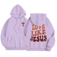 thumbnail image 6 of Womens Two Piece Sweatsuits Long Sleeve Jesus Letter Print Christian Hooded Sweatshirt and Sweatpants Baggy Comfy Fall Winter Track Suits Trendy, 6 of 6